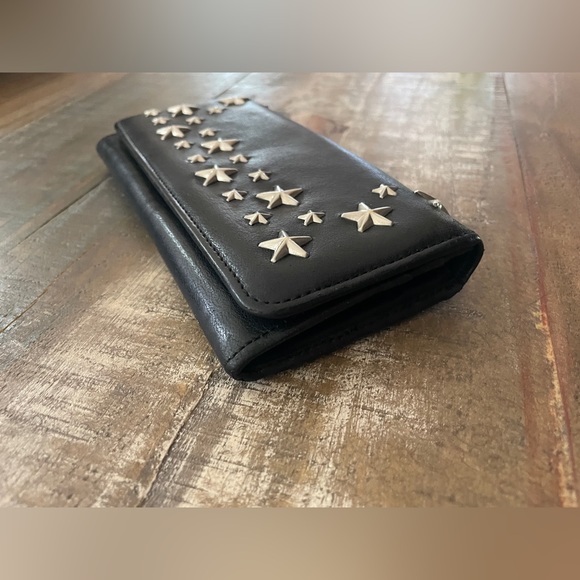 Jimmy Choo Black Wallet with Silver Stars - Picture 10 of 15